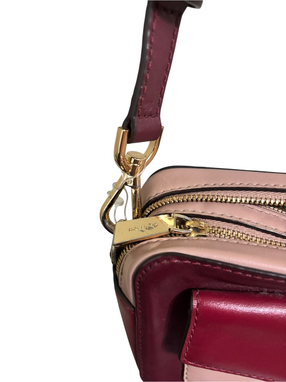 MICHEAL KORS BURGUNDY COLOR BLOCK CROSS BODY - Picture 4 of 7